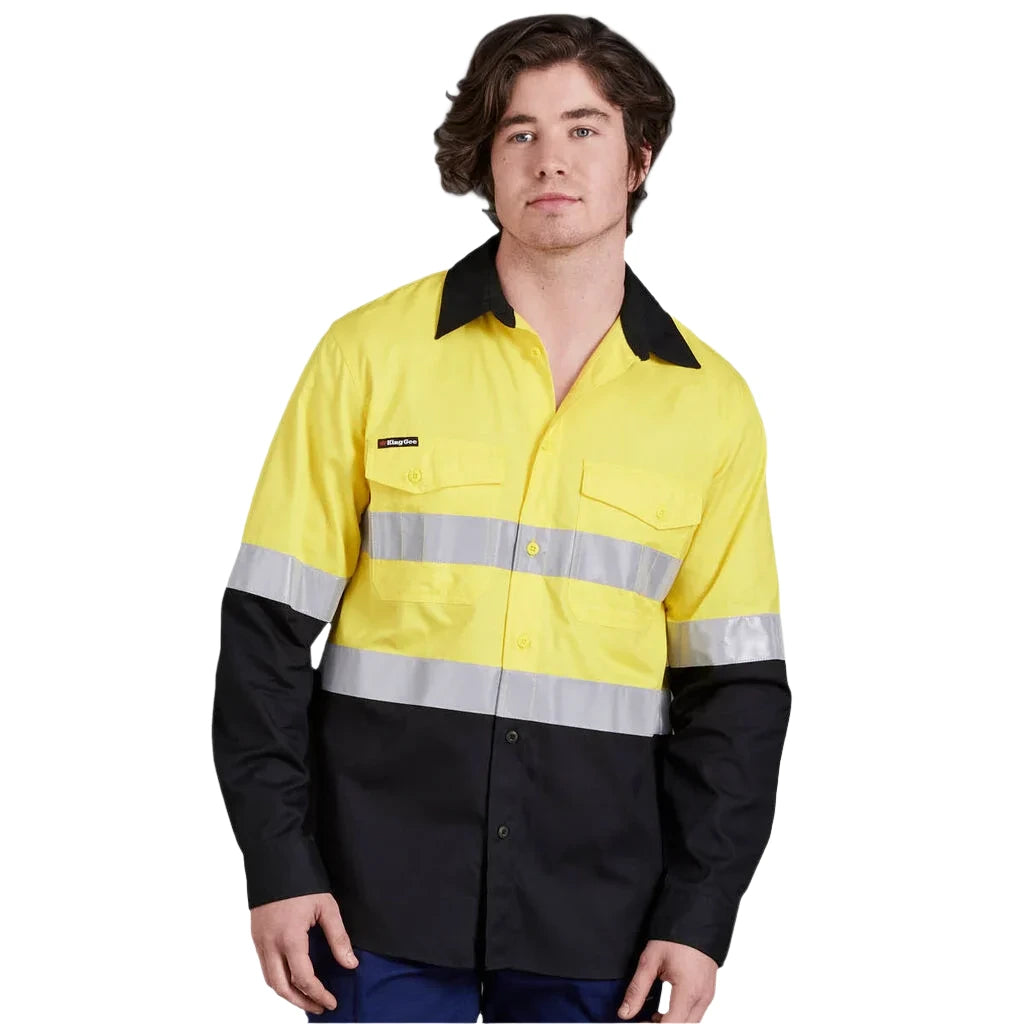 KingGee Workcool 2 Hi-Vis Reflective Two Tone Long Sleeve Work Shirt (K54880) - Ace Workwear