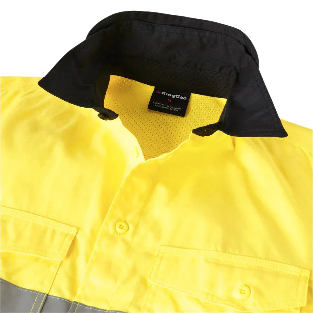 KingGee Workcool 2 Hi-Vis Reflective Two Tone Long Sleeve Work Shirt (K54880) - Ace Workwear