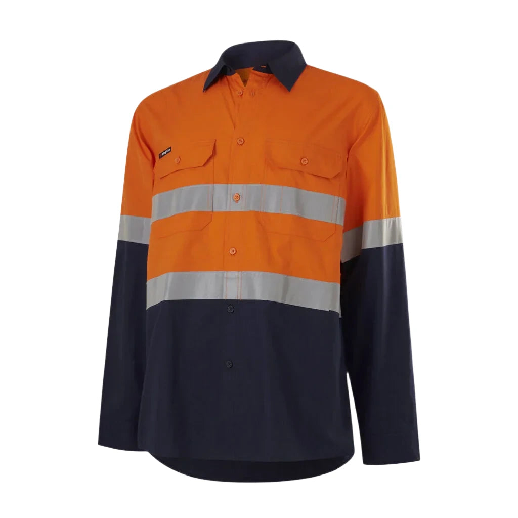 KingGee Workcool Vented Spliced Shirt Taped Long Sleeve (K54913) - Ace Workwear