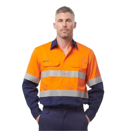 KingGee Workcool Vented Spliced Shirt Taped Long Sleeve (K54913) - Ace Workwear