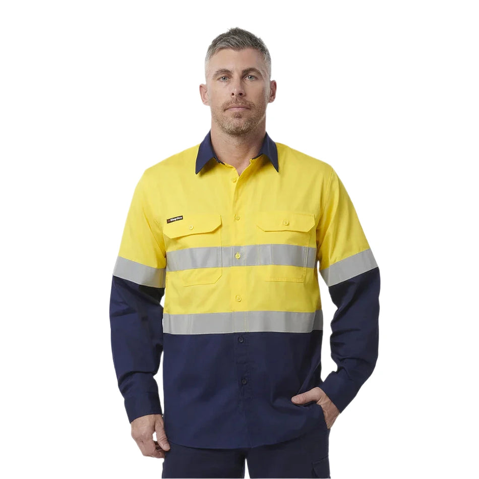 KingGee Workcool Vented Spliced Shirt Taped Long Sleeve (K54913) - Ace Workwear
