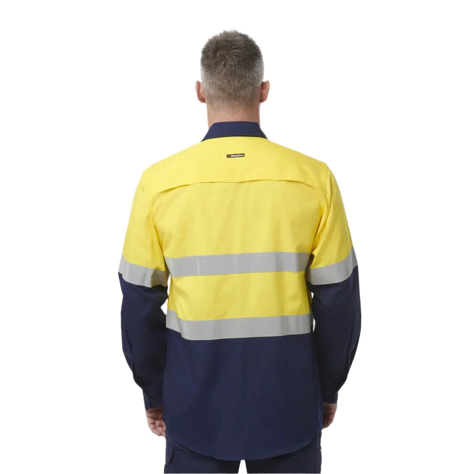 KingGee Workcool Vented Spliced Shirt Taped Long Sleeve (K54913) - Ace Workwear