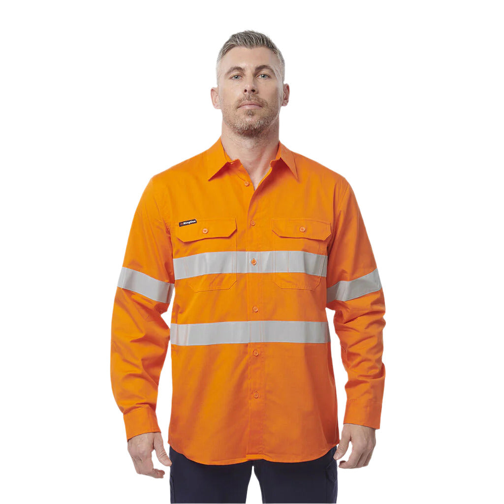 KingGee Workcool Vented Shirt Taped Long Sleeve (K54915) - Ace Workwear