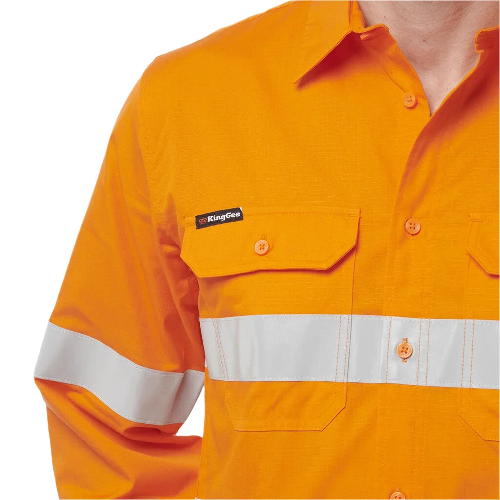 KingGee Workcool Vented Shirt Taped Long Sleeve (K54915) - Ace Workwear