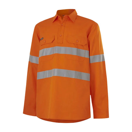 KingGee Workcool Vented Closed Front Shirt Taped Long Sleeve (K54916) - Ace Workwear