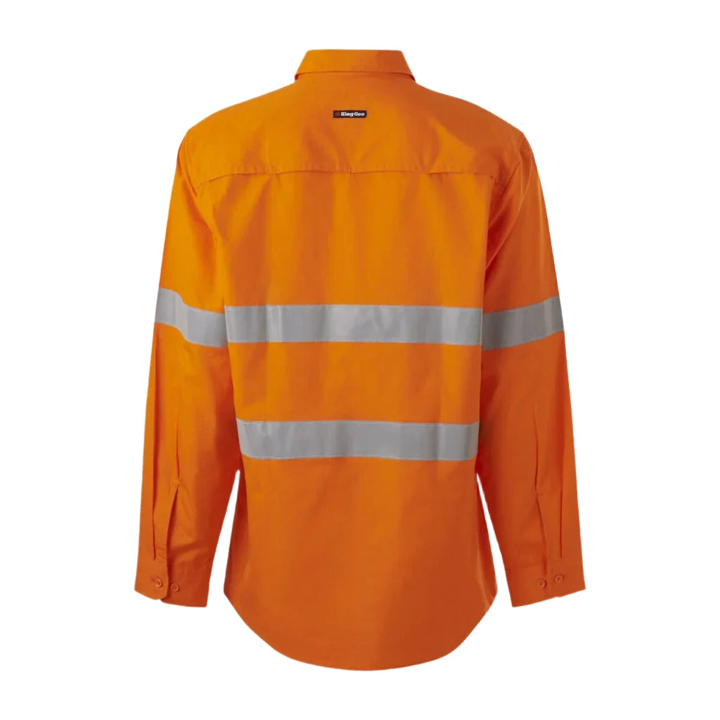 KingGee Workcool Vented Closed Front Shirt Taped Long Sleeve (K54916) - Ace Workwear