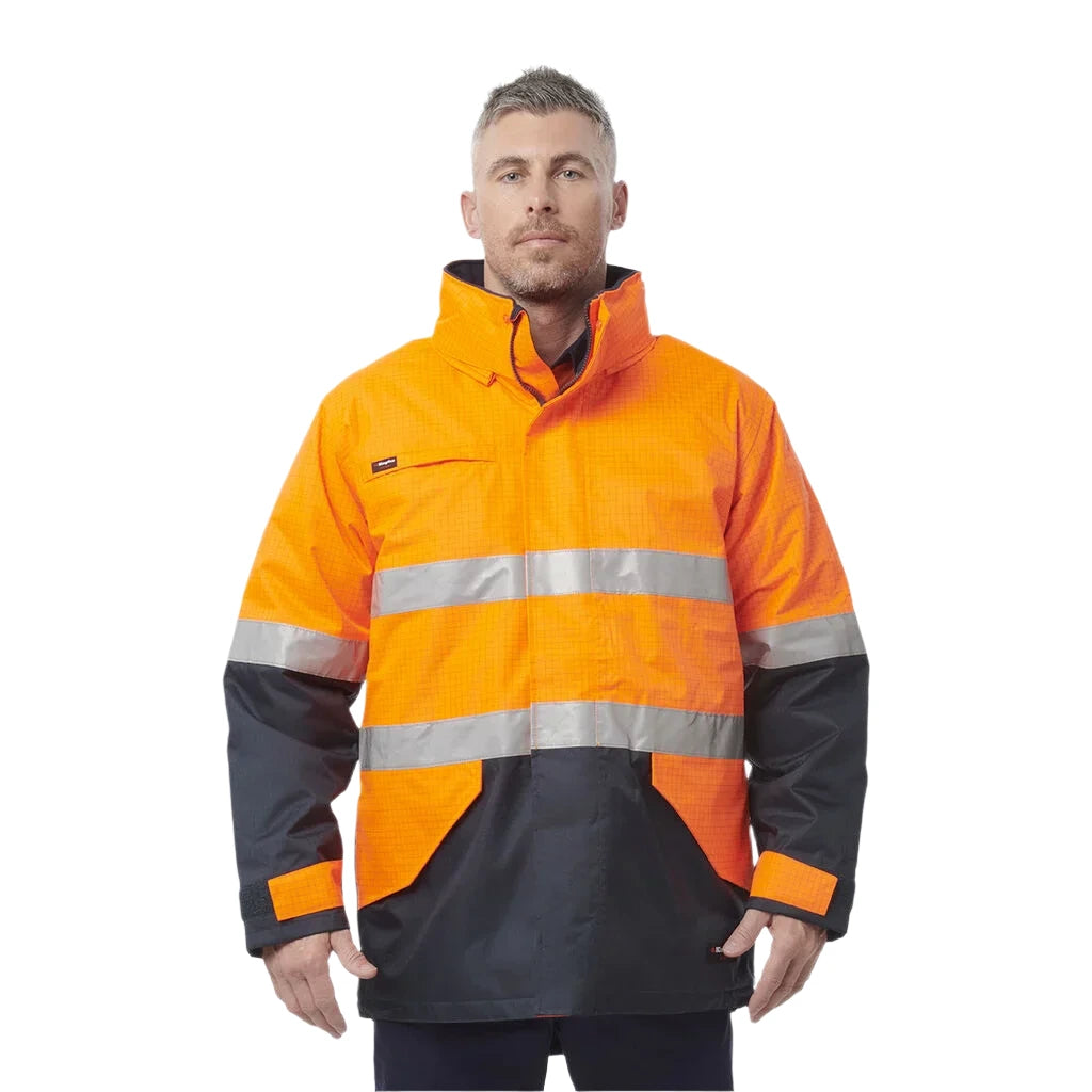 KingGee Hi-Vis Anti Static Waterproof Reflective Work Jacket (K55035) - Ace Workwear