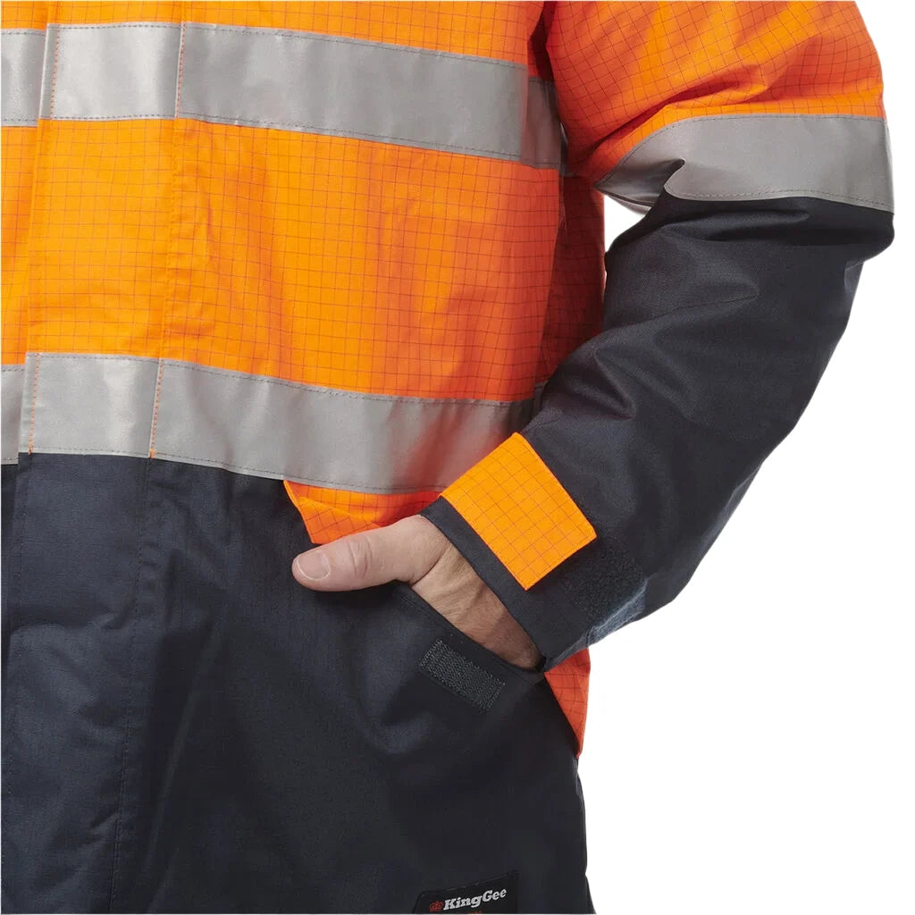 KingGee Hi-Vis Anti Static Waterproof Reflective Work Jacket (K55035) - Ace Workwear