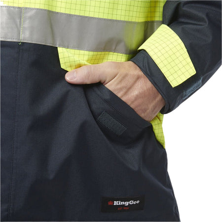 KingGee Hi-Vis Anti Static Waterproof Reflective Work Jacket (K55035) - Ace Workwear