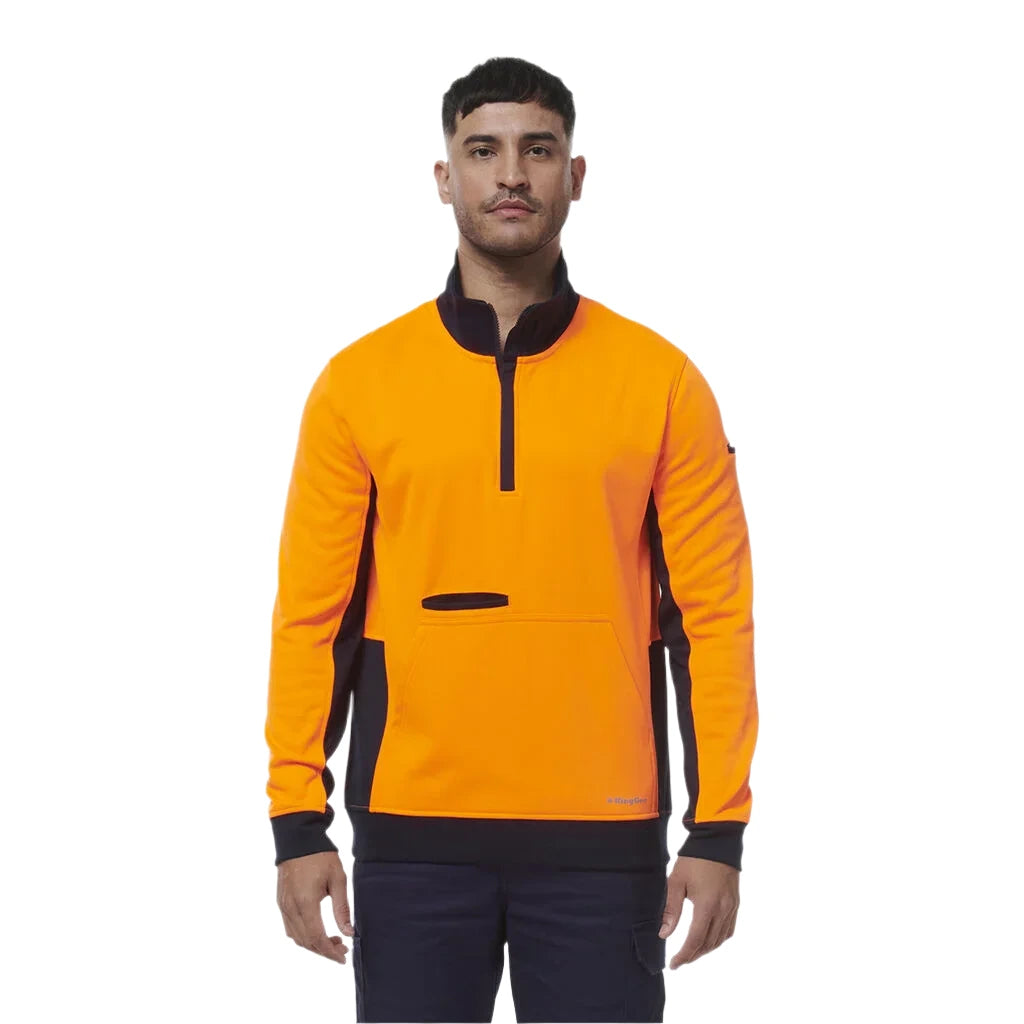 KingGee Hi Vis Spliced 1/4 Zip Fleece (K55047) - Ace Workwear