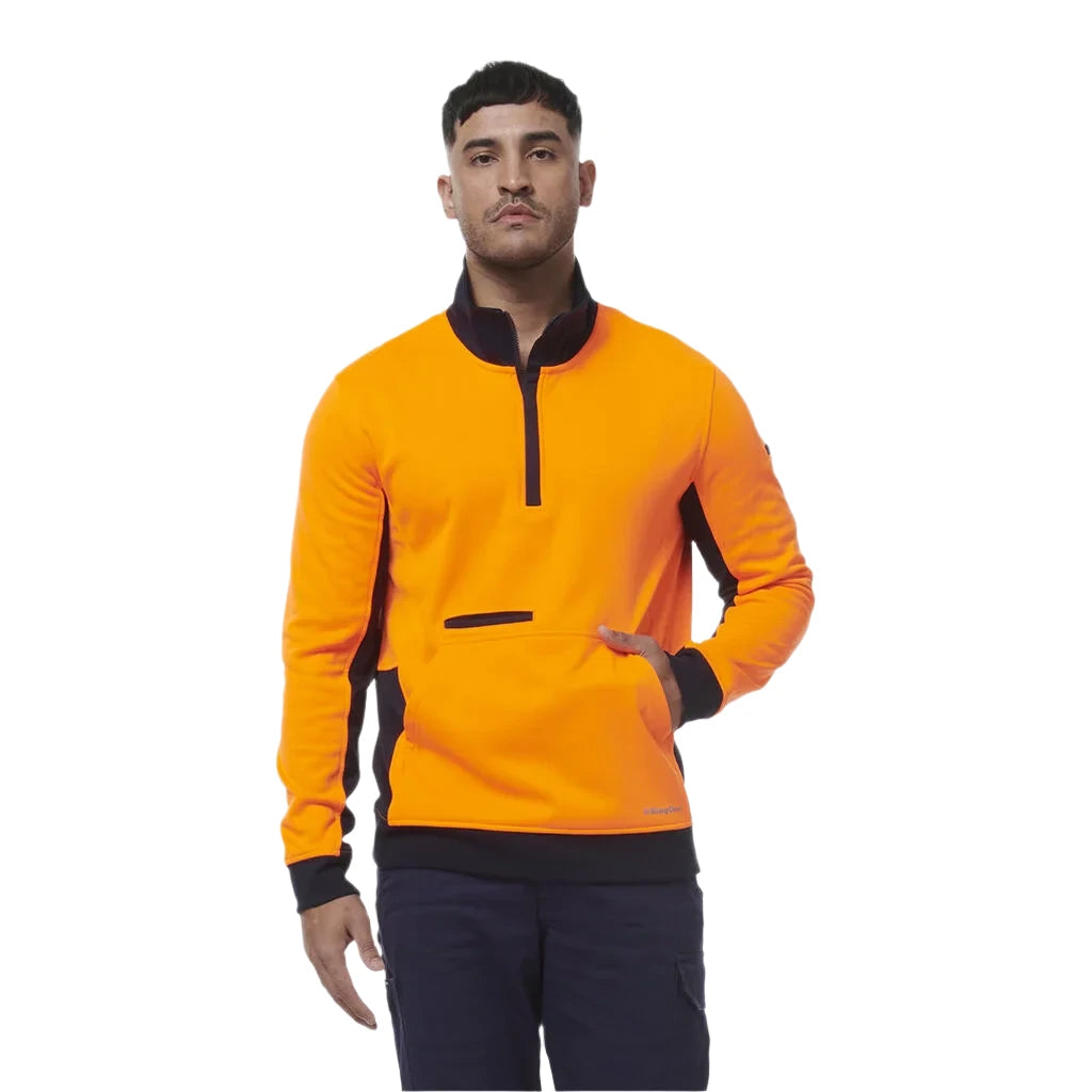 KingGee Hi Vis Spliced 1/4 Zip Fleece (K55047) - Ace Workwear