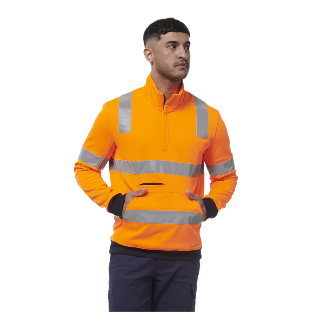 KingGee Reflective 1/4 Zip Fleece X Back (K55057) - Ace Workwear
