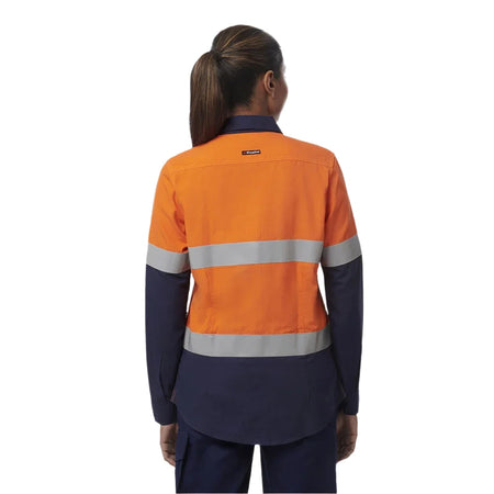 KingGee Women’s Shieldtec Lenzing FR Hi-Vis Spliced Open Front Taped Shirt (K84002) - Ace Workwear