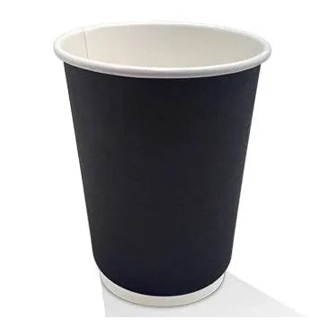 8oz Black Double Wall Coffee Cups (Carton 500pcs) - Ace Workwear
