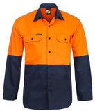 Workcraft Lightweight Hi Vis Two Tone Long Sleeve Vented Cotton Drill Shirt (WS4247) - Ace Workwear (4408751947910)