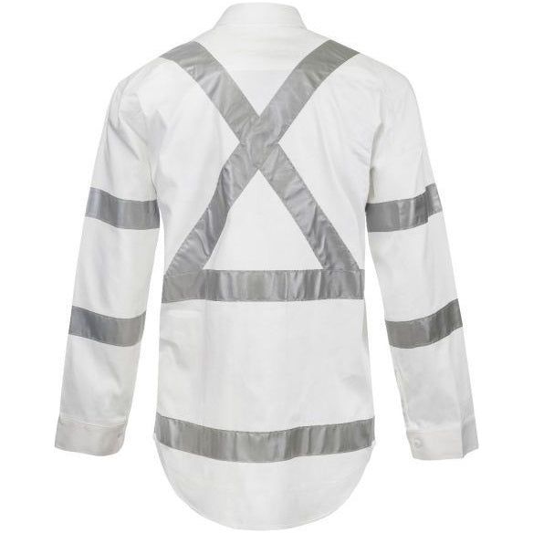 Workcraft Hi Vis Long Sleeve Shirt With X Pattern And CSR Reflective Tape -Night Use Only (WS3222) - Ace Workwear