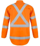 Workcraft Hi Vis Long Sleeve Shirt with X Pattern and CSR Reflective Tape Day/Night use (WS3222)