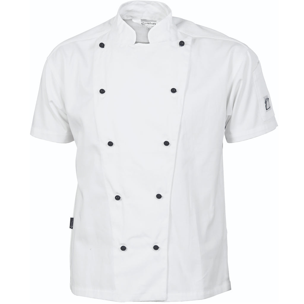 DNC Cool-Breeze Cotton Chef Short Sleeve Jacket (1103) Chefs & Waiters Jackets DNC Workwear - Ace Workwear
