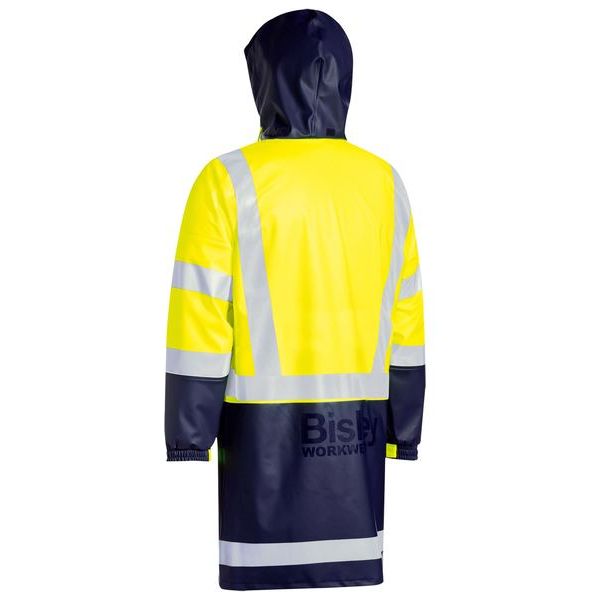 Bisley Taped Two Tone Hi Vis Stretch PU Rain Coat (BJ6935HT) - Ace Workwear