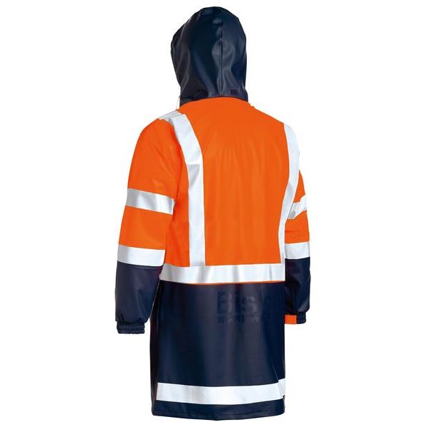 Bisley Taped Two Tone Hi Vis Stretch PU Rain Coat (BJ6935HT) - Ace Workwear