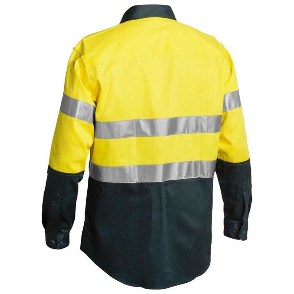 Bisley Two Tone Hi Vis Long Sleeve Shirt Reflective Tape (BT6456) - Ace Workwear