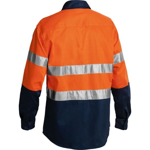 Bisley Two Tone Hi Vis Long Sleeve Shirt Reflective Tape (BT6456) - Ace Workwear