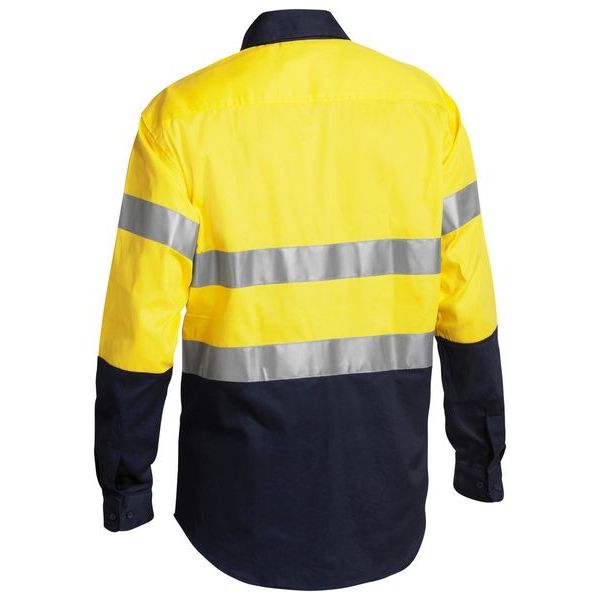 Bisley Two Tone Hi Vis Long Sleeve Shirt Reflective Tape (BT6456) - Ace Workwear