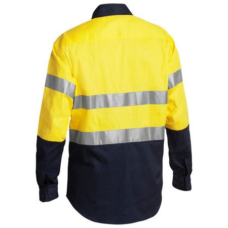 Bisley Two Tone Hi Vis Long Sleeve Shirt Reflective Tape (BT6456) - Ace Workwear