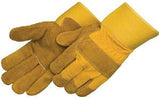 Yellow Cow Split Leather Gloves - Pack (12 Pairs) - Ace Workwear (8627145805)