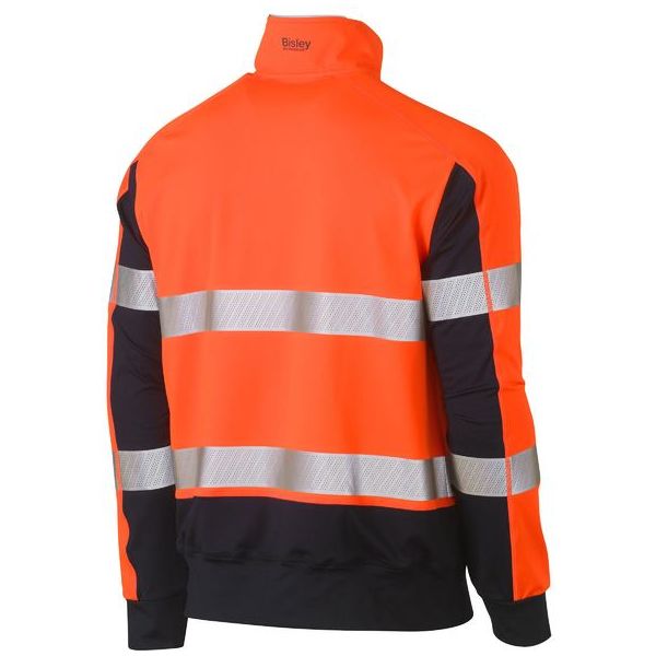 Bisley Taped Hi Vis Stretchy Fleece Zip Pullover (BK6817T) - Ace Workwear