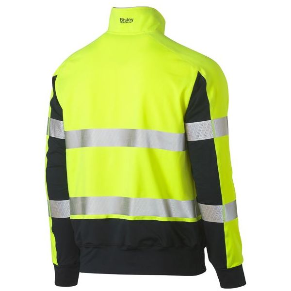 Bisley Taped Hi Vis Stretchy Fleece Zip Pullover (BK6817T) - Ace Workwear