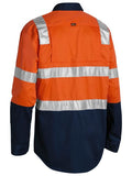 Bisley Two Tone Hi Vis Cool Lightweight Gusset Cuff Long Sleeve Shirt With Reflective Tape (BS6432T)