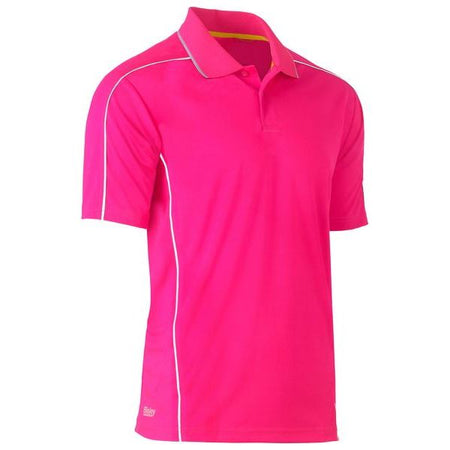Bisley Cool Mesh Polo Shirt With Reflective Piping (BK1425) - Ace Workwear