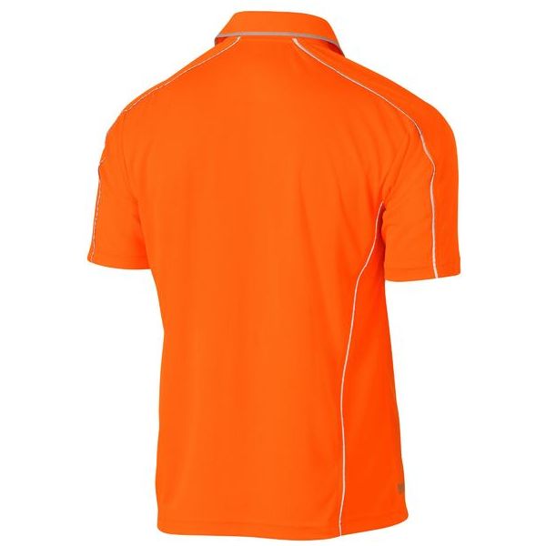 Bisley Cool Mesh Polo Shirt With Reflective Piping (BK1425) - Ace Workwear