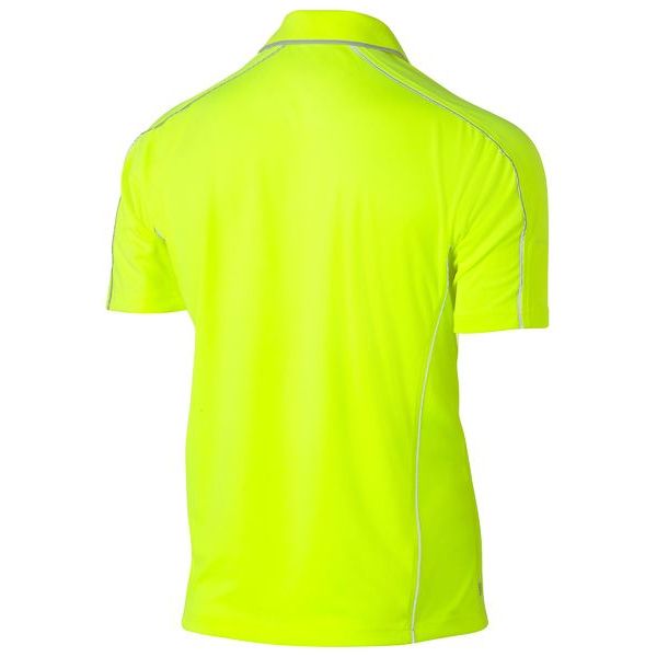 Bisley Cool Mesh Polo Shirt With Reflective Piping (BK1425) - Ace Workwear