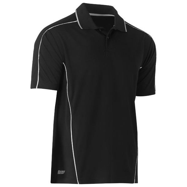 Bisley Cool Mesh Polo Shirt With Reflective Piping (BK1425) - Ace Workwear