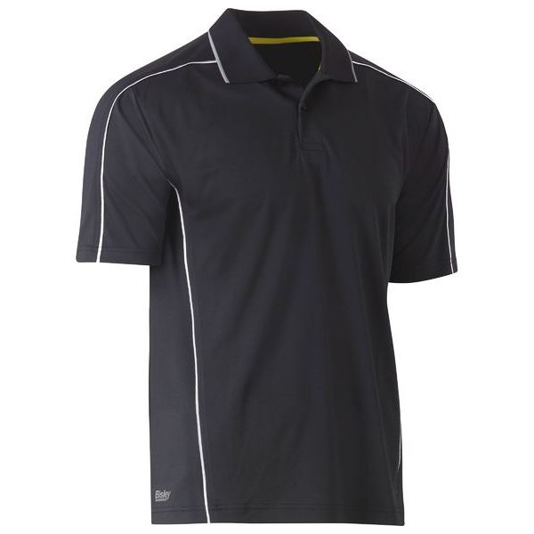 Bisley Cool Mesh Polo Shirt With Reflective Piping (BK1425) - Ace Workwear