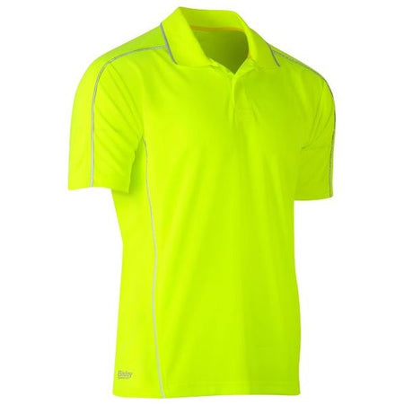 Bisley Cool Mesh Polo Shirt With Reflective Piping (BK1425) - Ace Workwear