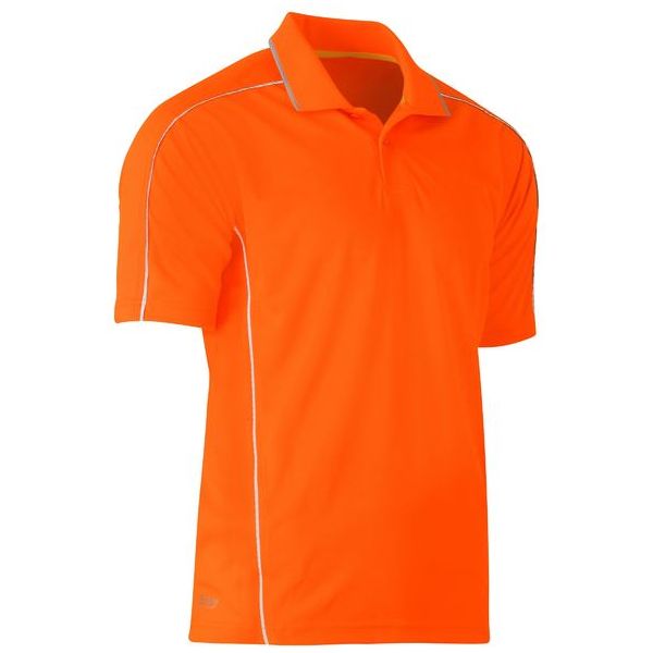 Bisley Cool Mesh Polo Shirt With Reflective Piping (BK1425) - Ace Workwear