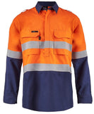Workcraft Torrent HRC2 Mens Hi Vis Two Tone Close Front Shirt With Gusset Sleeves And FR Reflective Tape (FSV015A)
