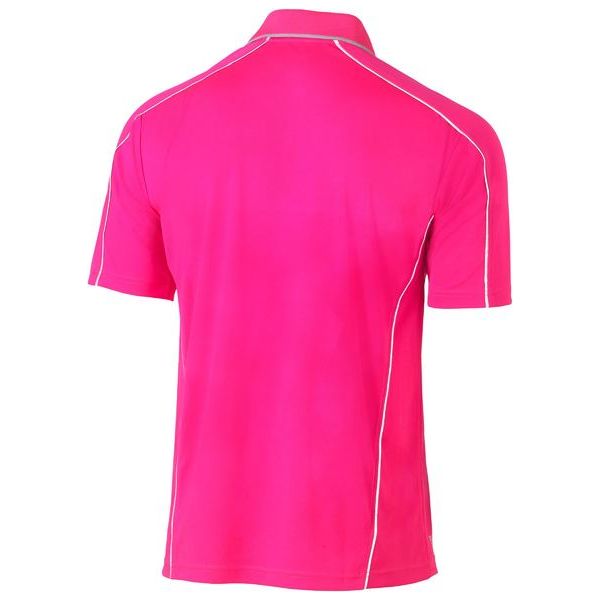 Bisley Cool Mesh Polo Shirt With Reflective Piping (BK1425) - Ace Workwear