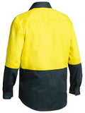 Bisley Two Tone Closed Front Hi Vis Drill Long Sleeve Shirt (BSC6267)
