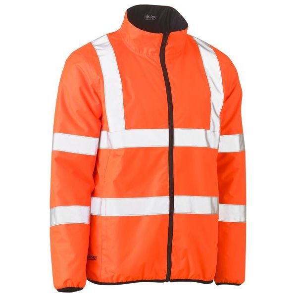 Bisley H Pattern Taped Hi Vis Reversible Puffer Jacket (BJ6350HT) - Ace Workwear