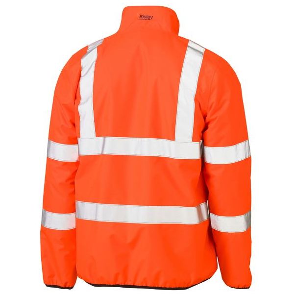 Bisley H Pattern Taped Hi Vis Reversible Puffer Jacket (BJ6350HT) - Ace Workwear