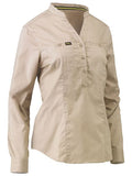 Bisley Womens Long Stretch V-Neck Closed Front Shirt (BLC6063)