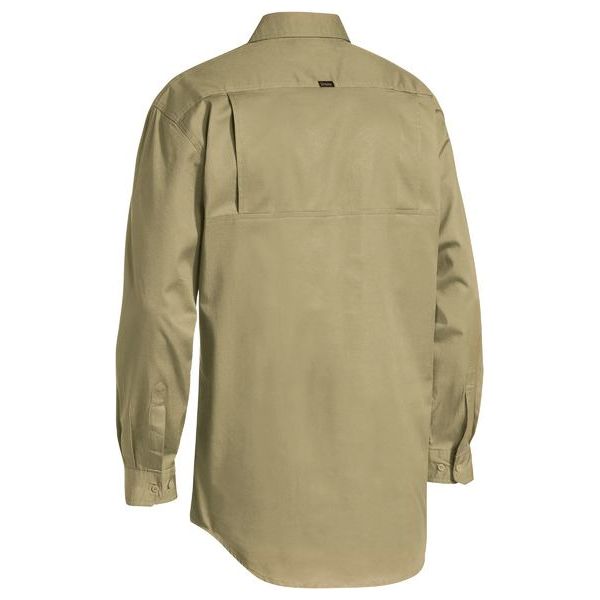 Bisley Closed Front Long Sleeve Cotton Lightweight Drill Shirt (BSC6820) - Ace Workwear
