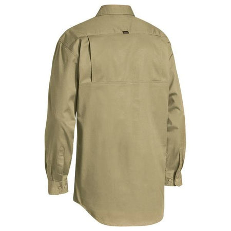 Bisley Closed Front Long Sleeve Cotton Lightweight Drill Shirt (BSC6820) - Ace Workwear