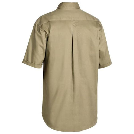 Bisley Closed Front Cotton Drill Short Sleeve Shirt (BSC1433) - Ace Workwear
