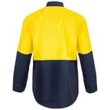 Workcraft Hi Vis Long Sleeve Cotton Drill Food Industry Shirt With Press Studs And Spare Pockets (WS3035)