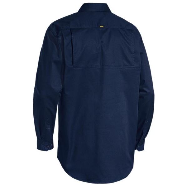 Bisley Closed Front Long Sleeve Cotton Lightweight Drill Shirt (BSC6820) - Ace Workwear